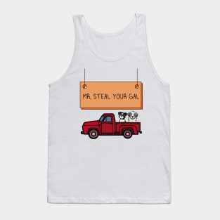 Mr. Steal Your Gal Red Pick up with Dogs Tank Top